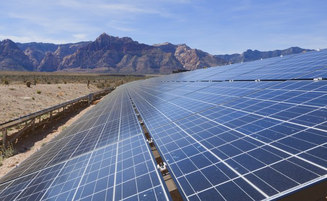Solar panels in the Mojave Desert.