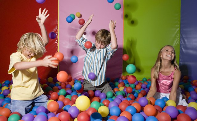 Kids playing in ball pool