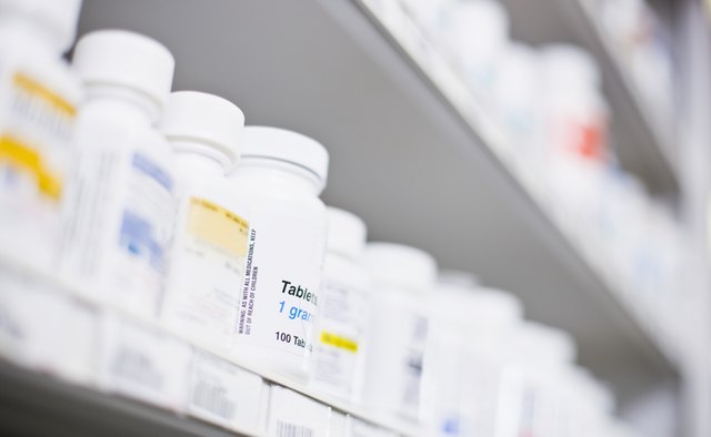 Row of Medication of Shelf