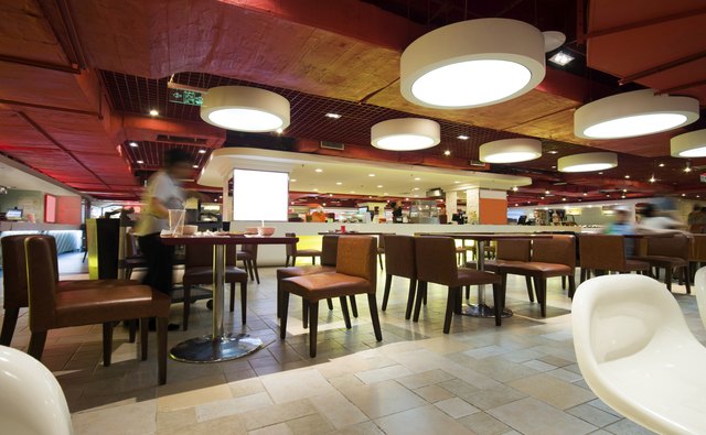modern restaurant with open kitchen