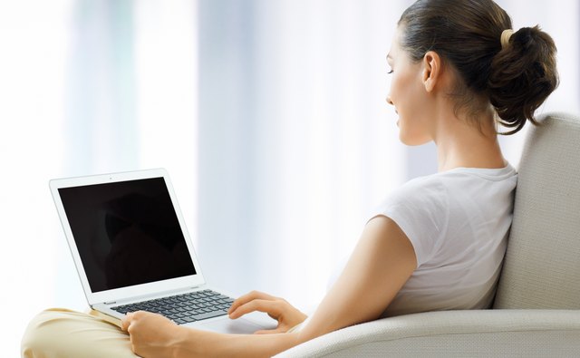 working in a laptop