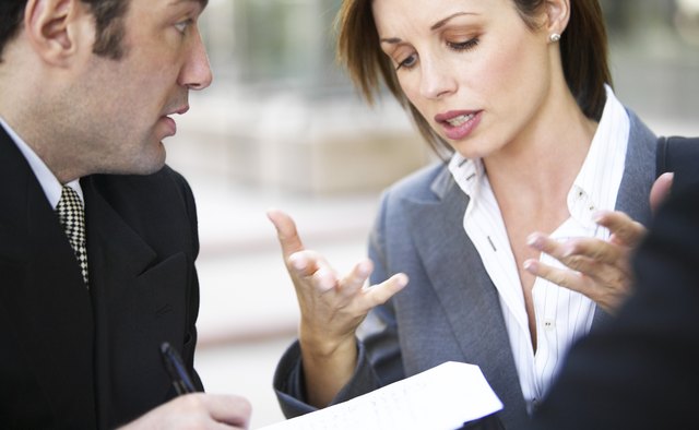 Business colleagues talking