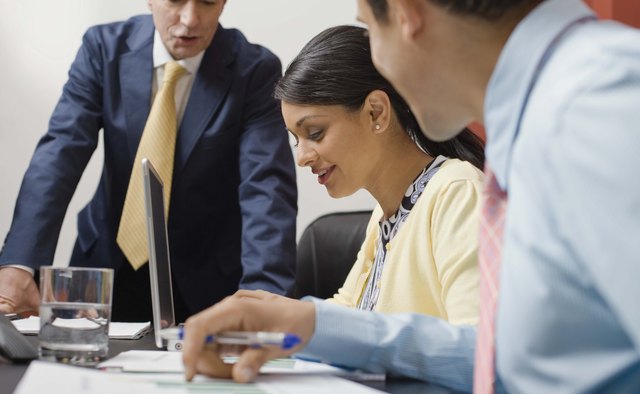 Co-workers in meeting
