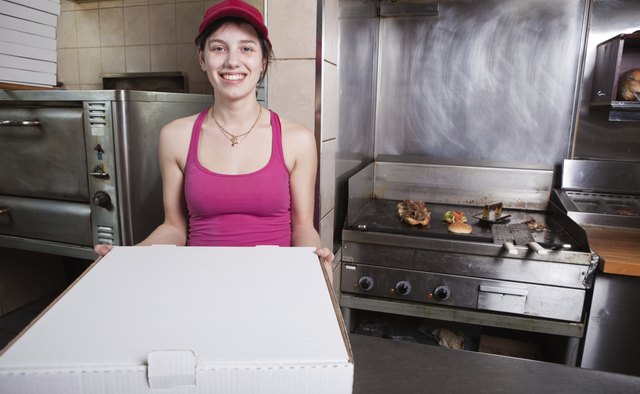 Take Out Waitress at Fast Food Restaurant