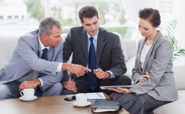 Work team having a meeting together