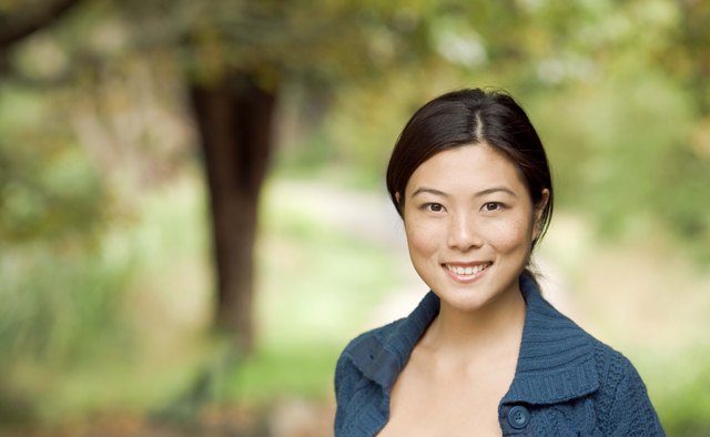 Woman smiling outdoors