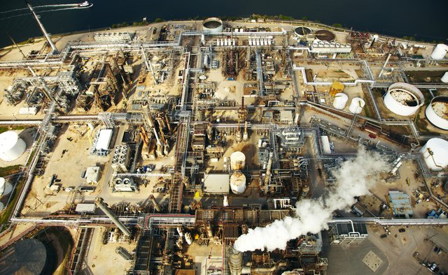 Aerial view of Hoston Oil Refinery