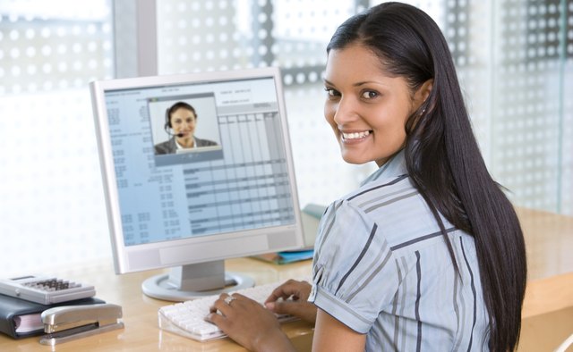 Young Businesswoman on Teleconference Video Call