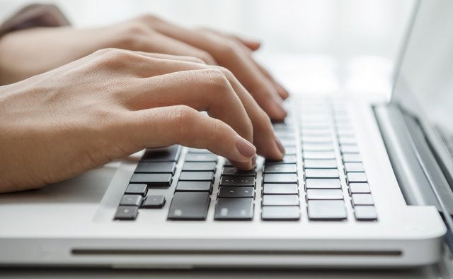 Closeup typing