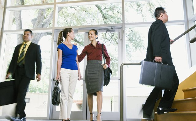 Businesspeople in a lobby