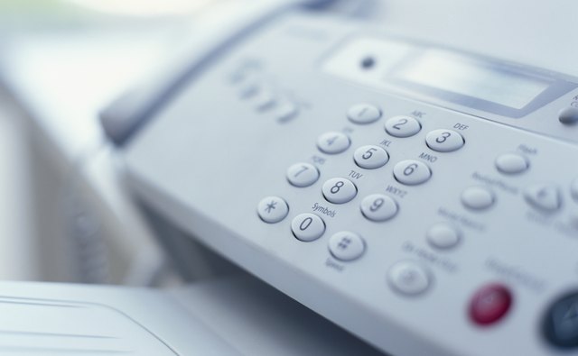 close-up of a fax machine