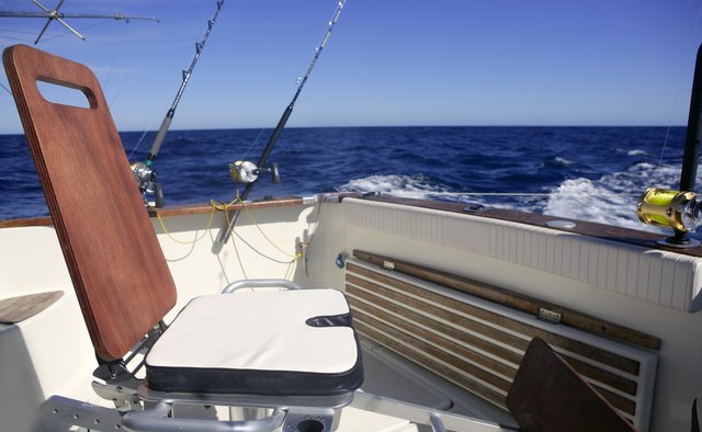 Big game boat wooden fishing chair
