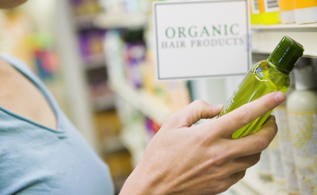 Woman shopping for organic hair products
