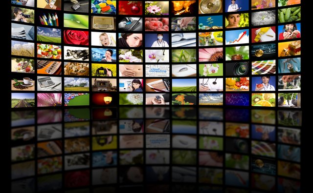 Television production concept. TV movie panels