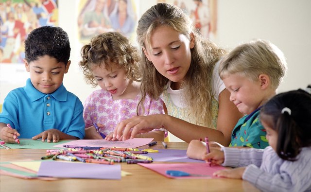Teacher and students