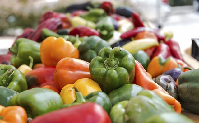Fresh garden vegetables at a farmer's market