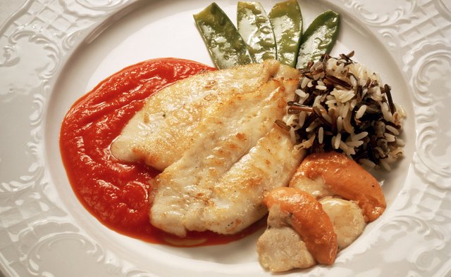 Fish Fillet with Wild Rice and Paprika Sauce