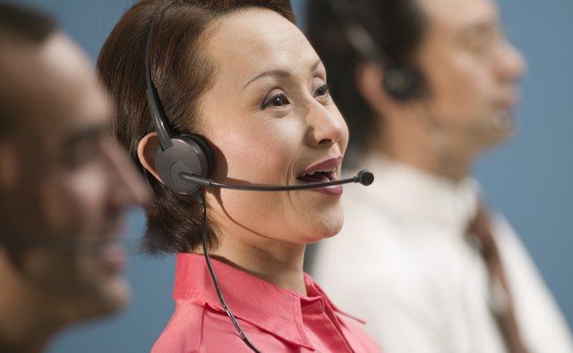 Woman on headset