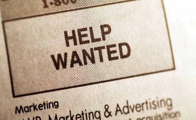 Help wanted ad in newspaper