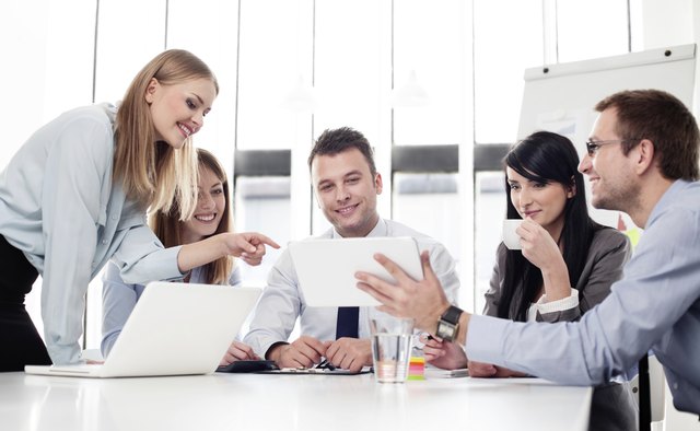 Group of business people working at office