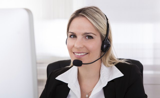 Happy woman Operator With headset