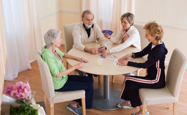 Cardplaying is an activity that seniors enjoy.