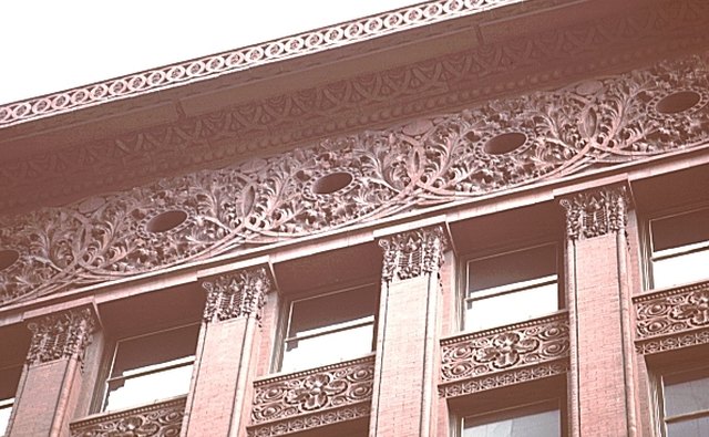 Beaux-Arts touches top the Early Modern Wainwright Building in St. Louis.