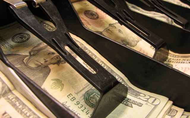 Money in cash register.