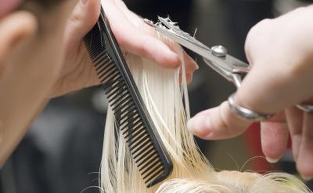 Woman cutting hair