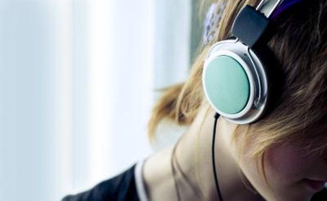 woman wearing headphones