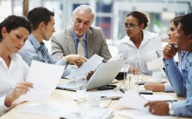 Executive leads a meeting