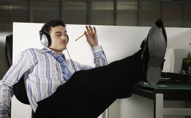 Daydreaming office worker