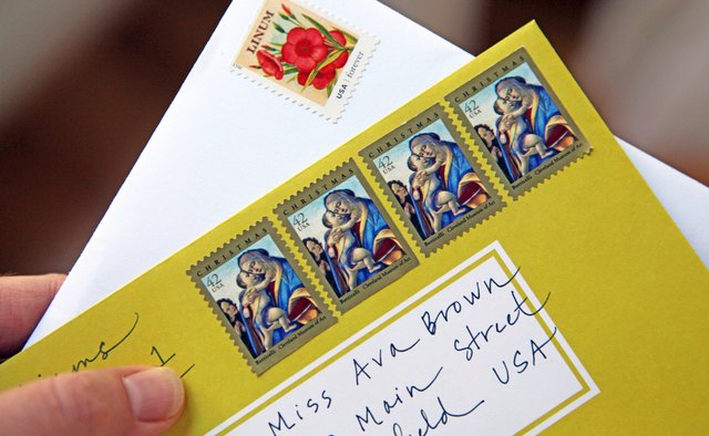 how-to-affix-multiple-stamps-to-an-envelope-bizfluent