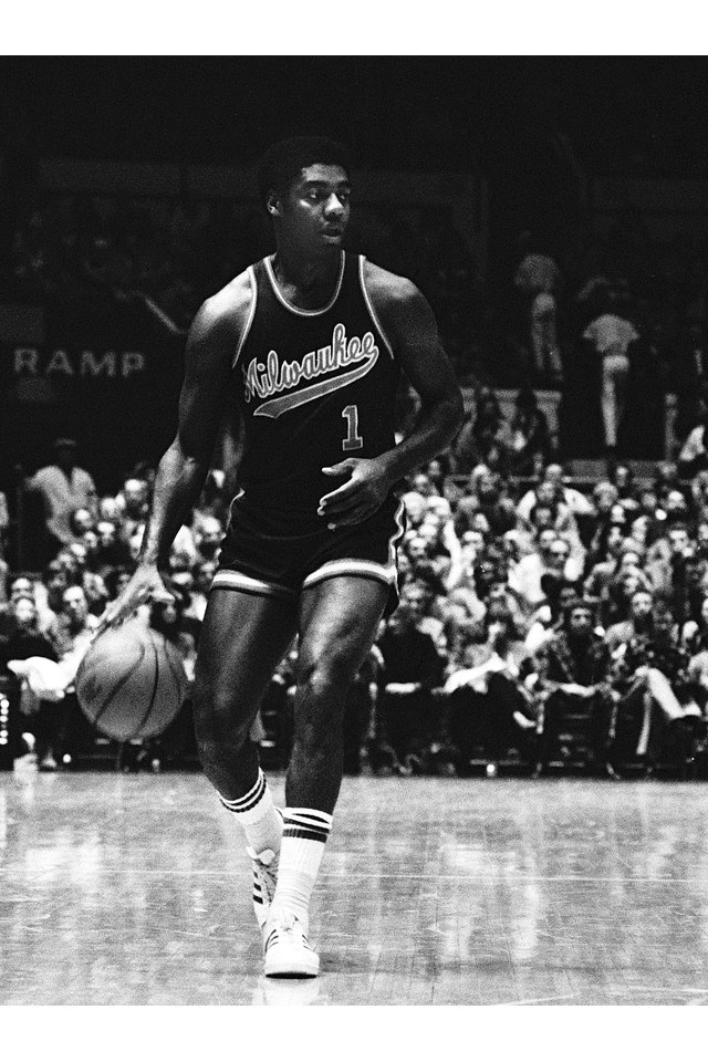 Oscar Robertson, point guard for the Milwaukee Bucks, during an NBA basketball game against the New York Knicks in Madison Square Garden, New York, N.Y. ,November 17, 1973.