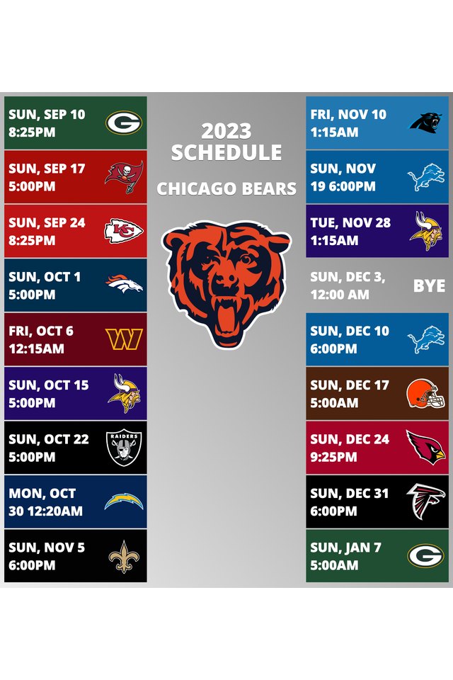 chicago bears schedule 2022