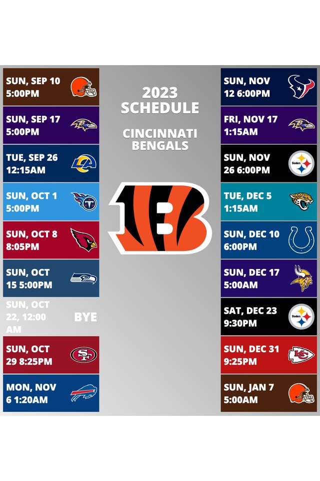 Bengals 2023 Schedule: Week 17 at Kansas City Chiefs