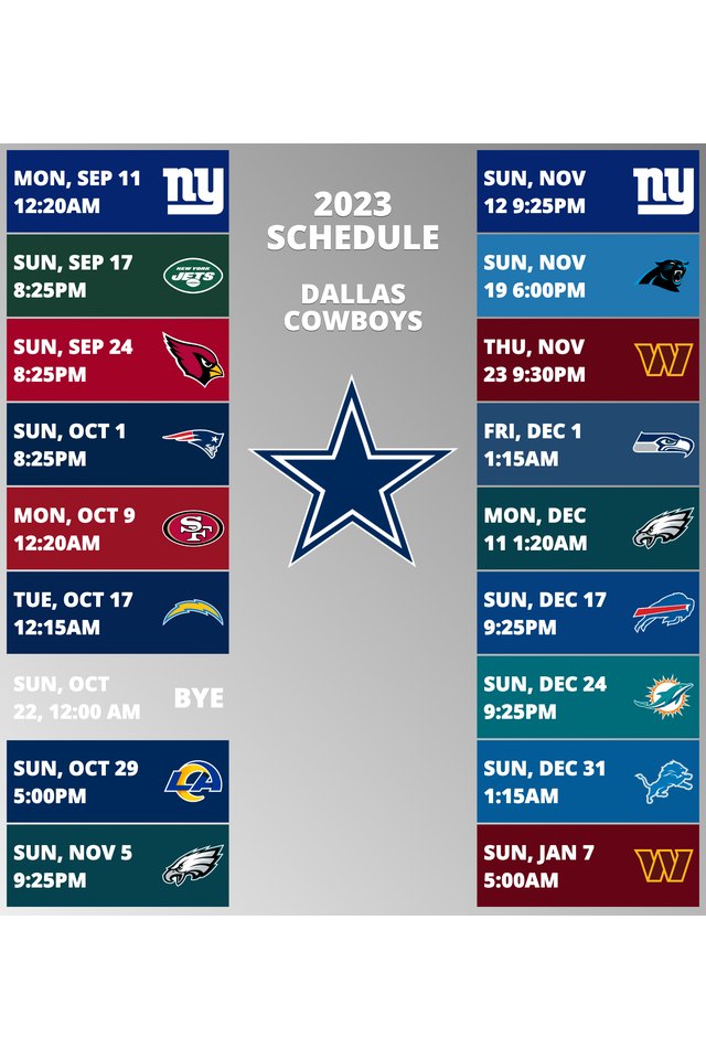 Dallas Cowboys Schedule