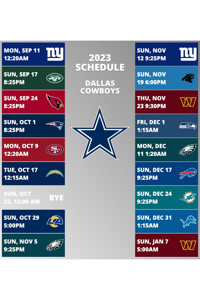 2023 Dallas Cowboys Schedule - NFL 