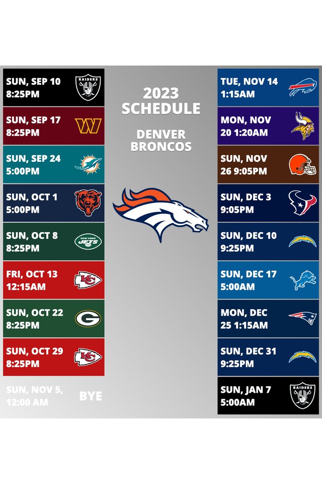Denver Broncos 2022 schedule
