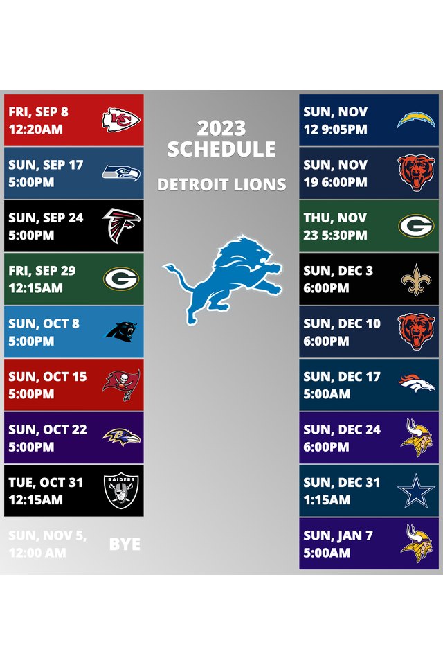 detroit lions game schedule