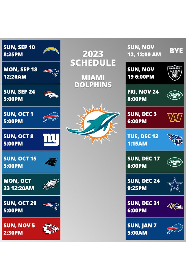 schedule miami dolphins 2022