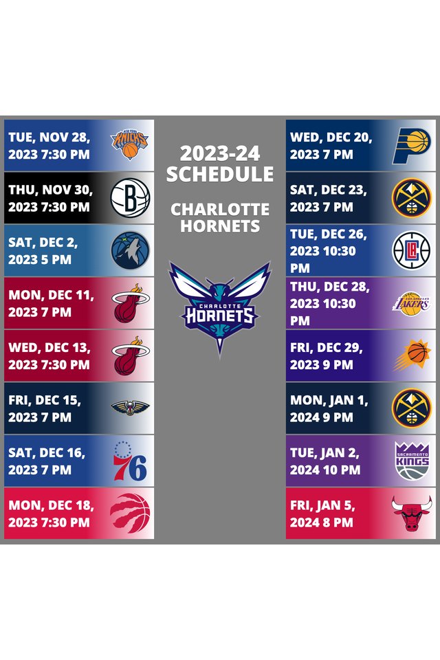 Charlotte Hornets Schedule Printable