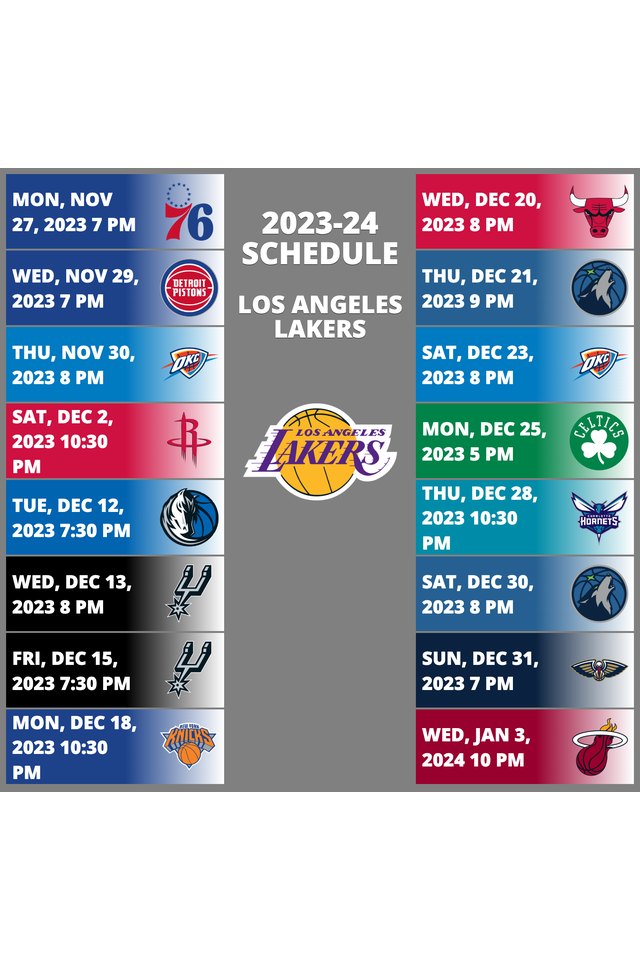 Printable 20232024 Los Angeles Lakers Schedule, 50 OFF