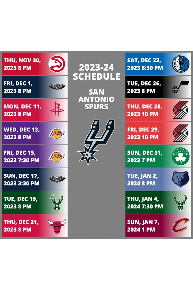 San Antonio Spurs Record 2024 Schedule Janene Melina