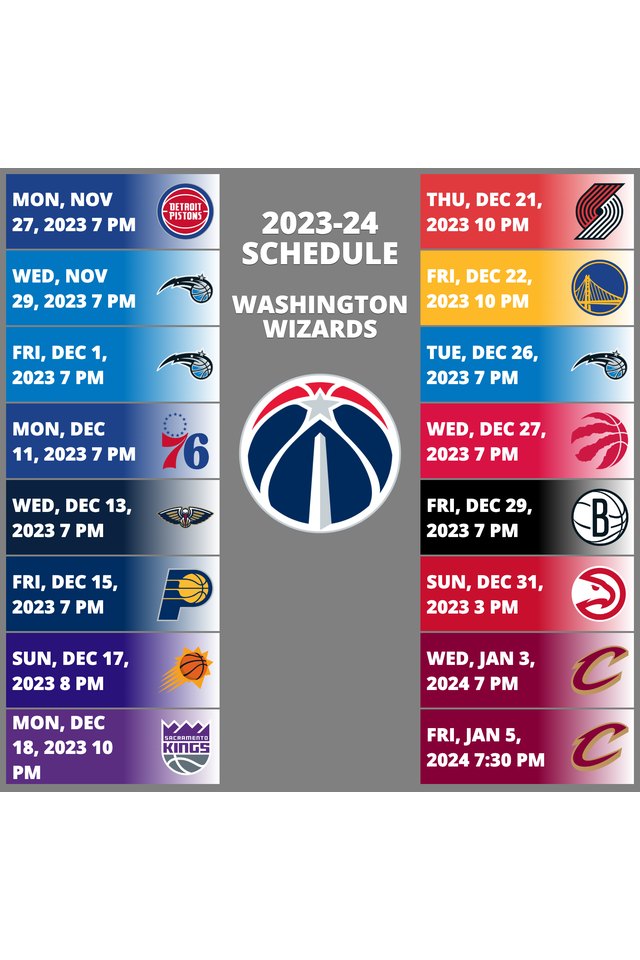 Wizards release 2023-24 schedule - Bullets Forever