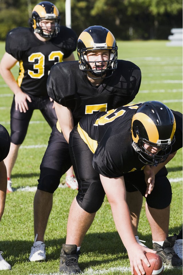 American football players in a field