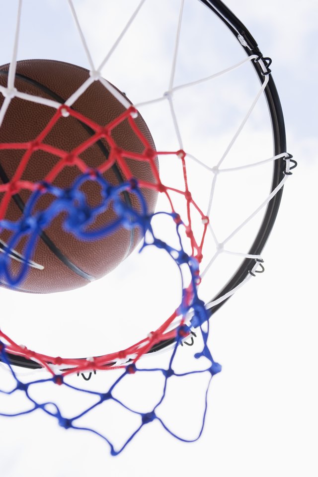 Basketball in hoop
