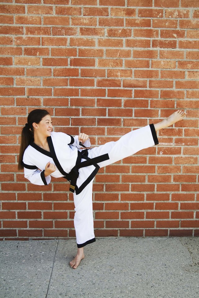 Girl doing martial arts