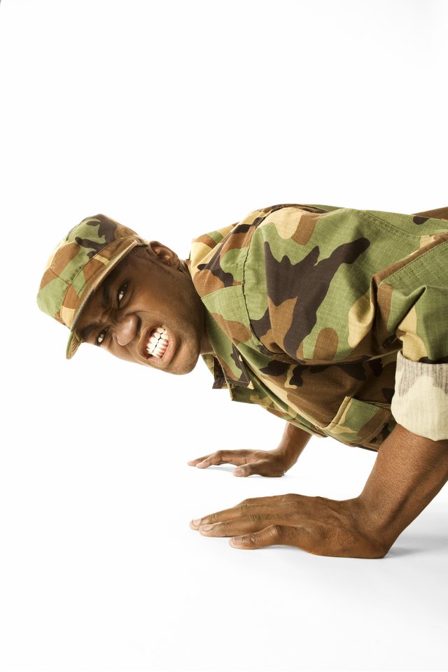 Soldier doing push-ups