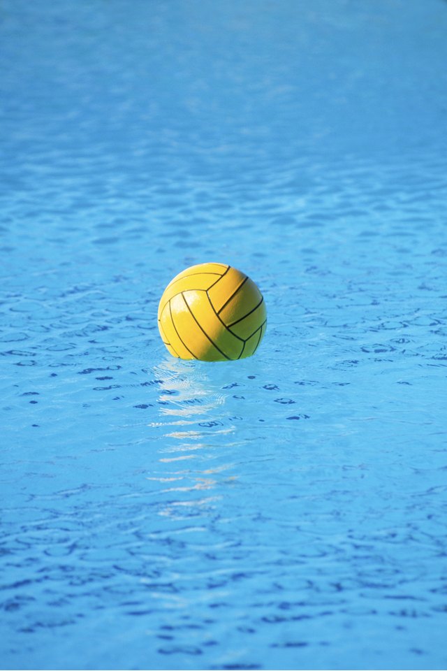 Water polo ball in pool